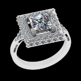 2.23 Ctw VS/SI1 Diamond Prong Set 18K White Gold Engagement Ring