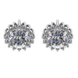 1.16 Ctw VS/SI1 Diamond 14k white Gold Stud Earrings (ALL DIAMOND ARE LAB G