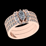 1.39 Ctw VS/SI1 Diamond Prong Set 18k Rose Gold Engagement Ring (ALL DIAMON