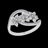 0.35 Ctw VS/SI1 Diamond 18K White Gold Engagement Ring (ALL DIAMOND ARE LAB