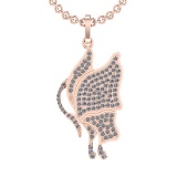 0.98 Ctw SI2/SI1 Diamond 14k Rose Gold Butterfly Pendant (ALL DIAMOND ARE L