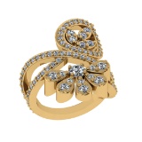 1.81 Ctw SI2/SI1 Diamond Prong Set 14k Yellow Gold Engagement Ring (ALL DIA