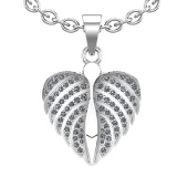 0.71 Ctw VS/SI1 Diamond Prong Set 14k white Gold Pandant (ALL DIAMOND ARE L