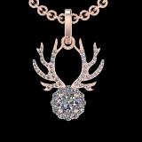 2.62 Ctw VS/SI1 Diamond 10k Rose Gold Christmas Theme Pandant (ALL DIAMOND