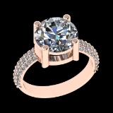 4.30 Ctw VS/SI1 Diamond Prong Set 18k Rose Gold Engagement Ring (ALL DIAMON
