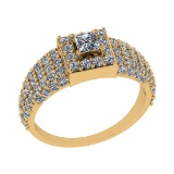 1.49 Ctw SI1/SI2 Diamond 14k Yellow Gold Engagement Ring (ALL DIAMOND ARE L