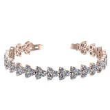 13.26 Ctw SI1/SI2 Diamond 14k Rose Gold Bracelet (ALL DIAMOND ARE LAB GROWN