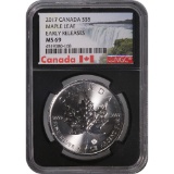 Certified 2017 Silver Maple Leaf 1 oz MS69 NGC Black Core