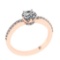 1.10 Ctw SI1/SI2 Diamond 14k Rose Gold Engagement Ring (ALL DIAMOND ARE LAB