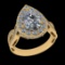 3.99 Ctw VS/SI1 Diamond 10K Yellow Gold Engagement Ring (ALL DIAMOND ARE LA