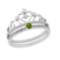 0.23 Ctw VS/SI1 Peridot and Diamond Set 10K white Gold Engagement Ring (ALL