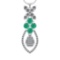 19.90Ctw VS/SI1 Emerald and Diamond 14K White Gold Necklace(ALL DIAMOND ARE