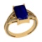 2.95 Ctw VS/SI1 Blue Sapphire and Diamond 14k Yellow Gold Engagement Ring (