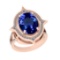 7.70 Ctw VS/SI1 Tanzanite And Diamond 18k Rose Gold Cocktail Ring