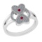 0.27 Ctw VS/SI1 Ruby and Diamond 14k white Gold Engagement Ring (ALL DIAMON