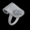 7.54 Ctw VS/SI1 Diamond Prong Set 18k white Gold Engagement Ring (ALL DIAMO