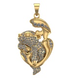 1.63 Ctw VS/SI1 Diamond 14k Yellow Gold Pendant (ALL DIAMOND ARE LAB GROWN