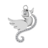 0.20 Ctw VS/SI1 Diamond 14k white Gold Birds Theme Pendant (ALL DIAMOND ARE