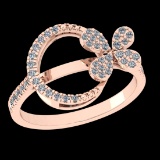 0.38 Ctw SI2/SI1 Diamond 10k Rose Gold Engagement Ring (ALL DIAMOND ARE LAB