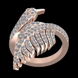 1.57 Ctw VS/SI1 Diamond Prong Set 10k Rose Gold Engagement Ring (ALL DIAMON