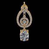 6.87 Ctw VS/SI1 Diamond Prong Set 18k Yellow Gold Pendant (ALL DIAMOND ARE