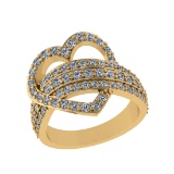 1.39 Ctw SI2/SI1 Diamond 14k Yellow Gold Engagement Ring (ALL DIAMOND ARE L