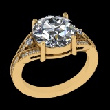 4.26 Ctw VS/SI1 Diamond 10k Yellow Gold Engagement Ring (ALL DIAMOND ARE LA