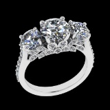 3.93 Ctw VS/SI1 Diamond Prong Set 18k white Gold Engagement Ring (ALL DIAMO