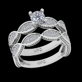 1.05 Ctw VS/SI1 Diamond Prong Set 18k white Gold Engagement Ring (ALL DIAMO