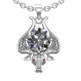 2.89 Ctw VS/SI1 Diamond 14k white Gold Creature Theme Pendant Necklace (ALL