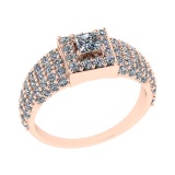 1.49 Ctw SI1/SI2 Diamond 14k Rose Gold Engagement Ring (ALL DIAMOND ARE LAB