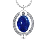 45.78 Ctw VS/SI1 Tanzanite and Diamond 14K White Gold Pendant