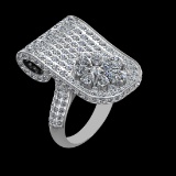 7.54 Ctw VS/SI1 Diamond Prong Set 18k white Gold Engagement Ring (ALL DIAMO