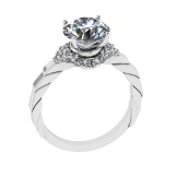2.82 Ctw SI1/SI2 Diamond Prong Set 14k white Gold Engagement Ring (ALL DIAM