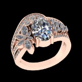 3.48 Ctw VS/SI1 Diamond Prong Set 18k Rose Gold Engagement Ring (ALL DIAMON