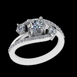 1.56 Ctw VS/SI1 Diamond Prong Set 10K White Gold Engagement Ring (ALL DIAMO