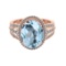5.60 Ctw VS/SI1 Blue Topaz And Diamond 14K Rose Gold Engagement Ring( ALL D