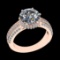 3.59 Ctw SI1/SI2 Diamond 10k Rose Gold Engagement Ring (ALL DIAMOND ARE LAB