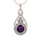 27.11 Ctw VS/SI1 Amethyst and Diamond 14K Rose Gold Pendant (ALL DIAMOND AR