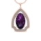 63.50 Ctw VS/SI1 Amethyst and Diamond Prong Set 14k Rose Gold Pendant (ALL