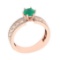 1.36 Ctw VS/SI1 Emerald and Diamond Prong Set 14K Rose Gold Engagement Ring