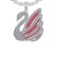 3.04 Ctw VS/SI1 Ruby and Diamond 14K White Gold Necklace (ALL DIAMOND ARE L