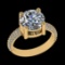 4.30 Ctw VS/SI1 Diamond Prong Set 18k Yellow Gold Engagement Ring (ALL DIAM