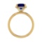 2.59 Ctw VS/SI1 Blue Sapphire and Diamond 14k Yellow Gold Engagement Ring (