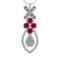 19.90Ctw VS/SI1 Ruby and Diamond 14K White Gold Necklace(ALL DIAMOND ARE LA