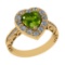 2.52 Ctw VS/SI1 Peridot And Diamond 14K Yellow Gold Engagement Ring( ALL DI