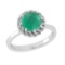 2.25 Ctw VS/SI1 Emerlad and Diamond Prong Set 14K White Gold Engagement Rin