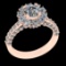 2.87 Ctw VS/SI1 Diamond 18K Rose Gold Engagement Ring