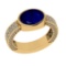 2.96 Ctw VS/SI1 Blue Sapphire and Diamond 14k Yellow Gold Engagement Ring (