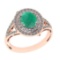 2.65 Ctw VS/SI1 Emerald and Diamond 14k Rose Gold Engagement Ring